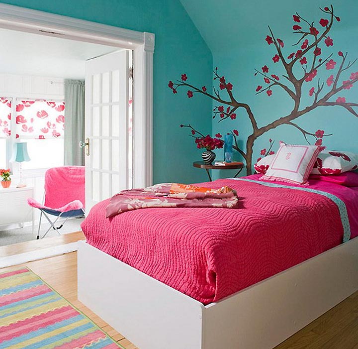 Simple and stylish girl bedroom decoration 