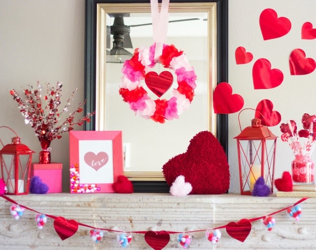 Decorate the house for Valentine's photography