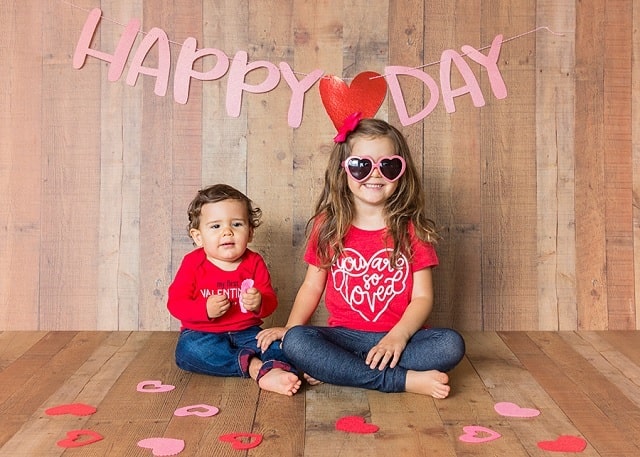 The idea of ​​photographing children on Valentine's